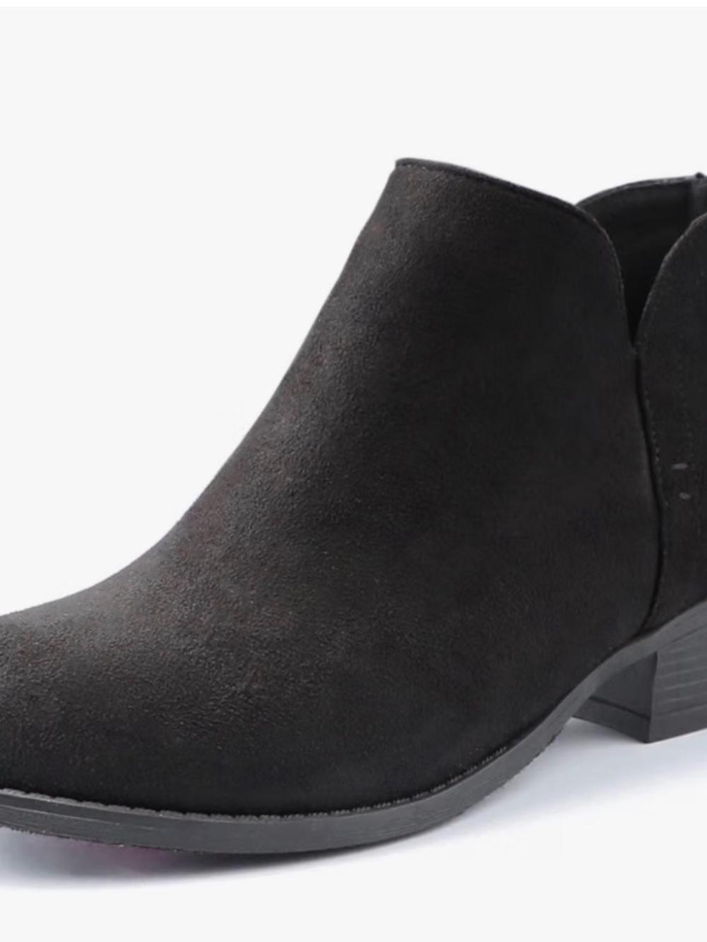 Women's Ancle Boots, Low Heeled With Rear Zipper, Black Size 7